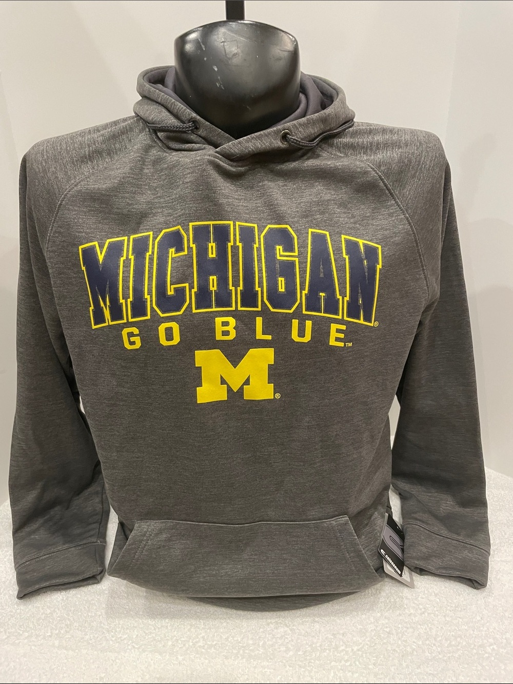 Adult NWT Colosseum University of Michigan Wolverines Go Blue Grey Hoodie